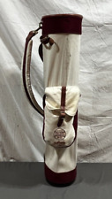 Vintage Spalding White Canvas Shoulder Carry 7" Diameter Stovepipe Golf Club Bag for sale  Shipping to South Africa