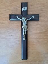 Used, Vintage Antique Metal Crucifix Wooden Dark Wood Cross 12" for sale  Shipping to South Africa