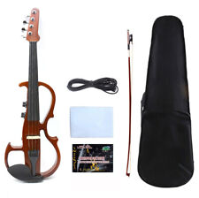 4 String Violin 4/4 Full Size Practice Electric Violin Solid Wood with Bow Case, usado comprar usado  Enviando para Brazil