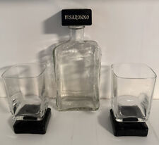 Usado, Juego de 2 vasos de licor cuadrados DiSaronno Amaretto vintage negros amatista y transparentes segunda mano  Embacar hacia Argentina