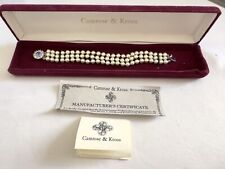 Camrose & Kross Jackie Kennedy JBK Potrójna 3-ramowa sztuczna perła Szafirowa bransoletka na sprzedaż  Wysyłka do Poland