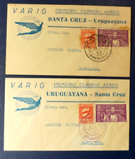 1932 26 de julho Brasil Varig First Flight lote de 2 capas Santa Cruz do Sul-Uruguai comprar usado  Enviando para Brazil
