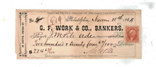1864 bank check for sale  McAdoo