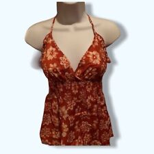 Damas Verano Tanque Halter Top Espaguetis Correa Ligera Roja Floral Camisa Top segunda mano  Embacar hacia Mexico