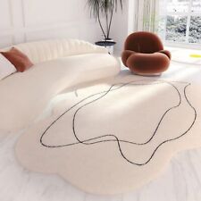 Minimalism Carpet Fluffy White Plush Irregular Shape Room Rug Coffee Table Mat for sale  Shipping to South Africa