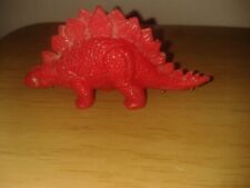 Late 2000's mini red stegasaurus rubber dino toy. (D23c) for sale  Shipping to South Africa