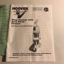 Hoover SteamVac Dual V Deep Cleaner Vacuum Operators Manual for sale  New Freedom