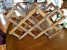 Vintage Wood Wine Rack 8 Bottle Expanding Folding Accordion Style Holder Barware for sale  Shipping to South Africa