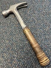 Vintage Estwing 20oz. straight claw hammer, stacked leather handle for sale  Shipping to South Africa