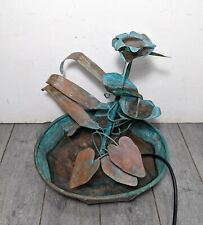 Vintage Rustic Copper Water Feature Sculpture Fountain Cascading Lily Leaves B2, used for sale  Shipping to South Africa
