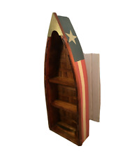 Large Wooden Nautical Sail  Boat Bookcase Shelf Display 24x 9 X 4in USA FLAG for sale  Mount Holly Springs