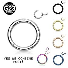 Seamless Hinged Segment Sleeper Clicker Ring Hoop Ear Lip Nose Septum Piercing for sale  Shipping to South Africa