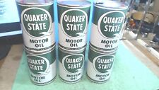 Vintage --QUAKER  STATE-- MOTOR OIL-----6--1 Quart-Metal OIL-Cans for sale  Shipping to Canada