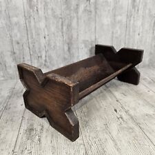 Antique oak book trough Book shelf Ends cradle Church Bible Library Arts Crafts for sale  Shipping to South Africa