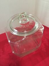 8 SIDED LANCE DISPLAY JAR 11.5" X 9" X 8" CLEAR GLASS INTER EMBOSSED LETTERING for sale  Hiram