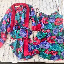 De Colección Victoria's Secret Bata y Camisón Etiqueta Dorada Floral Satén Kimono Envolvente CONJUNTO M segunda mano  Embacar hacia Mexico