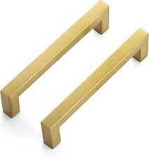 Ravinte 4 Pack 5 Inch Square Cabinet Handles Brushed Brass Kitchen Cupboard Hard for sale  Shipping to South Africa
