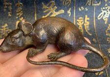 Figura de ratón de bronce chino hecha a mano estatua netsuke decoración de mesa coleccionable segunda mano  Embacar hacia Argentina