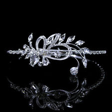 8x4cm Big Flower Bridal Bridesmaid Prom Queen Crystal SIDE Tiara Headband for sale  Shipping to South Africa