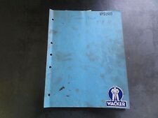 Wacker Vibration Plate DVPN 3000 Instruction Book and Spare Parts List for sale  Shipping to Ireland