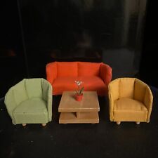 Sofá sillas vintage LUNDBY casa de muñecas miniaturas sala de estar moderno Suecia 1:16 segunda mano  Embacar hacia Argentina