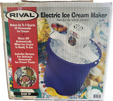 Sorvete elétrico Rival 4 qt sorvete de iogurte congelado azul 8420 TB funciona! comprar usado  Enviando para Brazil