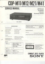 Sony Service Anleitung Manual CDP-M11/M12/M21/M41 B1148, usado segunda mano  Embacar hacia Argentina
