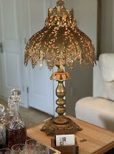 Vintage Filigree brass Table  lamp floral design  32 H for sale  Shipping to South Africa