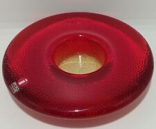 iittala Finland Vintage Art Glass Red Votive Tea Light Candle Holder Markku Salo for sale  Shipping to South Africa