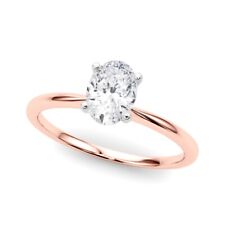 14K Rose Gold Oval Cut Lab Grown Diamond Engagement Ring 0.50ctw Part 1, used for sale  Shipping to South Africa