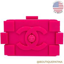 Bolsa de ombro Chanel 2014 rosa Lego tijolo Minaudière plexiglass embreagem destro 67522, usado comprar usado  Enviando para Brazil