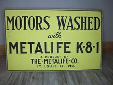 sinal vintage Motors lavado c/ Metalife K-8-1 produto stand up sign papelão comprar usado  Enviando para Brazil