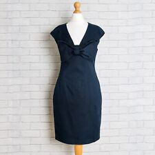 Ted Baker UK 8 Blue Cotton Rich Shift Dress Cap Sleeve Big Bow, used for sale  Shipping to South Africa
