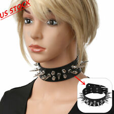 Used, Punk Gothic Leather Choker Metal Spike Stud Collar Rivet Rock Necklaces Jewelry for sale  Shipping to South Africa