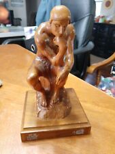 Vintage Wooden Carved The Thinker for sale  Shipping to South Africa