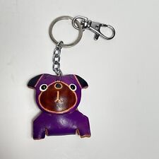 Dije Llavero Cuero Genuino Púrpura Perro 3D segunda mano  Embacar hacia Mexico