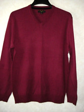 Suéter masculino Club Room médio magenta mistura de lã merino gola V manga longa, usado comprar usado  Enviando para Brazil