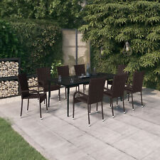 Conjunto de jantar Tidyard 9 peças mesa de mesa de vidro e 8 cadeiras de jardim poli E3C1 comprar usado  Enviando para Brazil