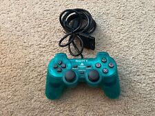 Sony PlayStation 2 PS2 Controller Clear Teal Green Emerald OEM Tested for sale  Shipping to South Africa