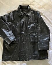 VINTAGE Leather Jacket Coat Mens Size Large? Black Soft Leather Italy for sale  Shipping to South Africa