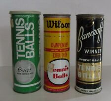 Lote de 3 latas de bolas de tênis vintage e bolas de tênis Court Wilson Bancroft abertas, usado comprar usado  Enviando para Brazil