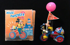 Usado, Triciclo mecánico de lata de colección Mickey Mouse cuerda caja original funciona Disney segunda mano  Embacar hacia Argentina