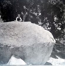 1949 Young Brothers atop a Giant Boulder Photo B&W Negative for sale  Shipping to South Africa