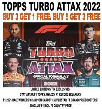 TOPPS TURBO ATTAX 2022 F1 FORMULA 1 - LIMITED EDITIONS/ EXCLUSIVES/ FOIL CARDS myynnissä  Leverans till Finland