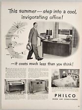 1950 Impressão Ad Philco Quarto Ar Condicionado 2 Modelos Mostrados Escritório, Quarto comprar usado  Enviando para Brazil