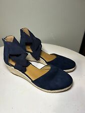 Sandália Comfortview Sabrine com tiras sapato anabela azul marinho feminina tamanho 8.5, usado comprar usado  Enviando para Brazil