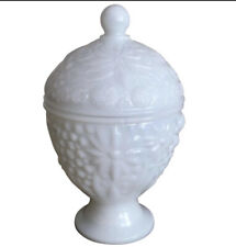Vintage Avon Milk Glass Egg Shaped Lidded Jar Compote Jewelry Candy Dish Floral for sale  Murray