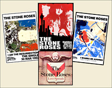 THE STONE ROSES, Set of 4 Large Glossy Vinyl Promo Stickers, I Wanna Be Adored+ comprar usado  Enviando para Brazil