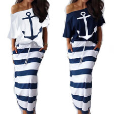 Conjunto de saia maxi vestido longo com babado casual marinheiro feminino verão vestido de verão comprar usado  Enviando para Brazil