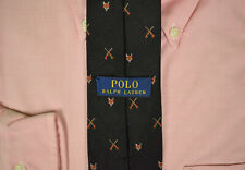 Gravata Polo Ralph Lauren preta italiana de seda com máscaras de raposa e rifles X'd comprar usado  Enviando para Brazil